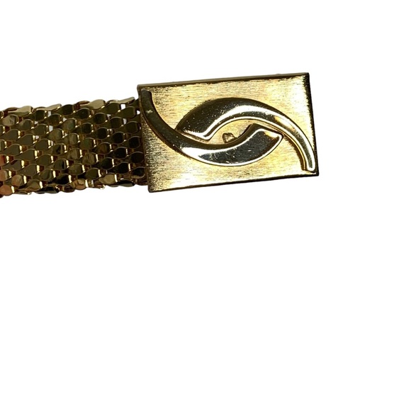 Gold Tone Shiny Snake Scale 70-s 80's Style Disco Retro Slider Womens Belt Sz S - Picture 5 of 8